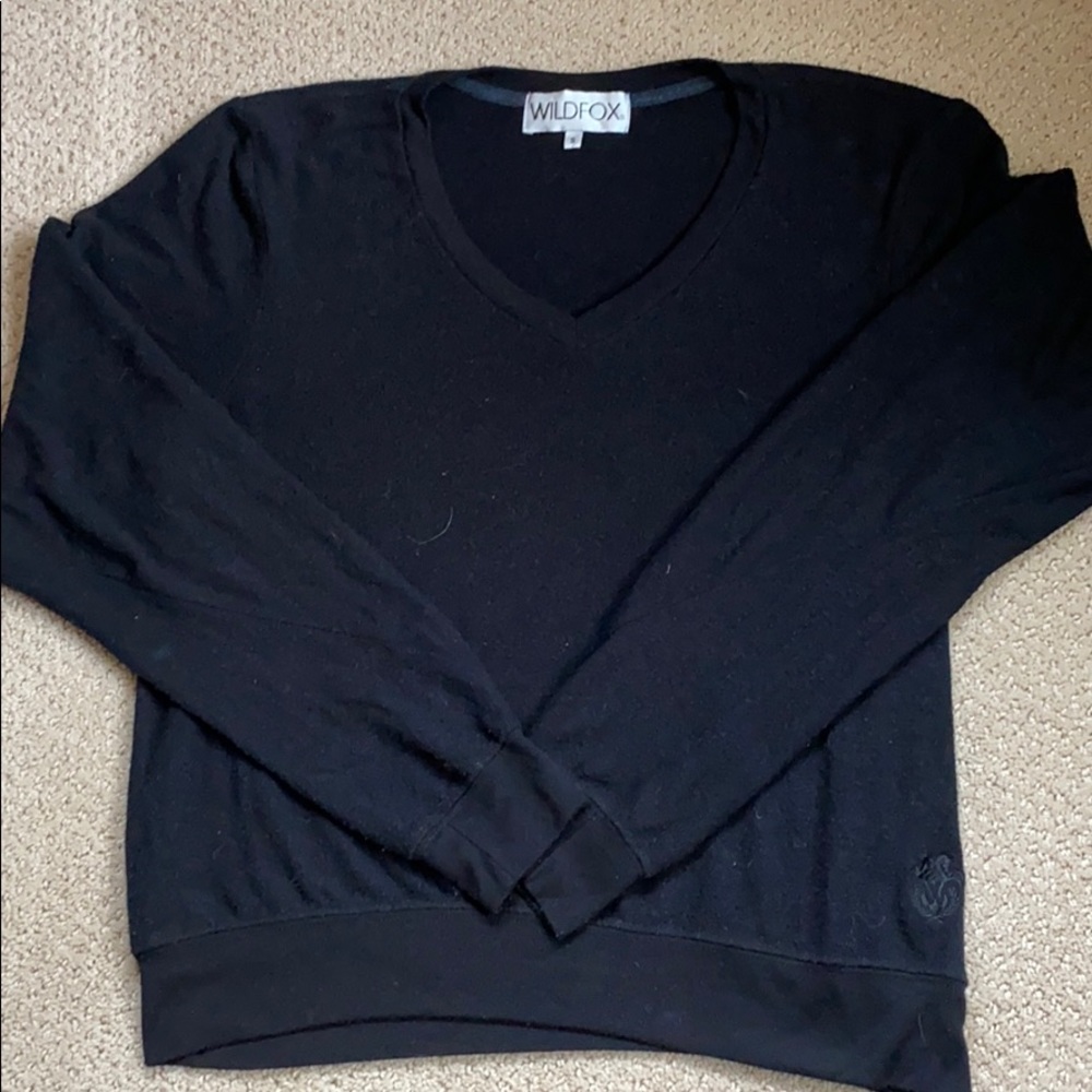 Wildfox Black V-neck Jumper S